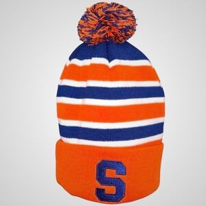 Syracuse University Alumni Pom Pom Beanie Orange Blue Knit Hat NCAA